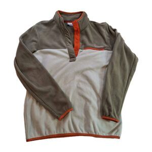 Columbia Women's Size L Benton Springs™ Half Snap Pullover Fleece Green Orange